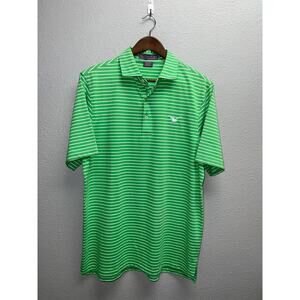 Vintage Martin Polo Shirt Green Striped Golf Golfing SS Eagle Medium